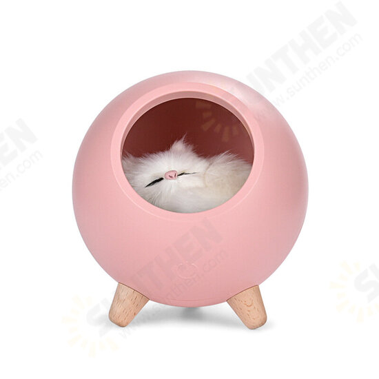 Novely LED Pet House Atmosphere Night Light Touch Dimming Cat Lamp USB Rechargeable Table Lamps Bedroom Bedside Decoration Gift Lights