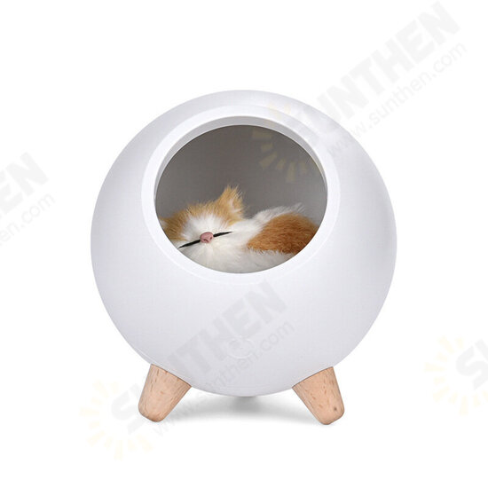 Novely LED Pet House Atmosphere Night Light Touch Dimming Cat Lamp USB Rechargeable Table Lamps Bedroom Bedside Decoration Gift Lights