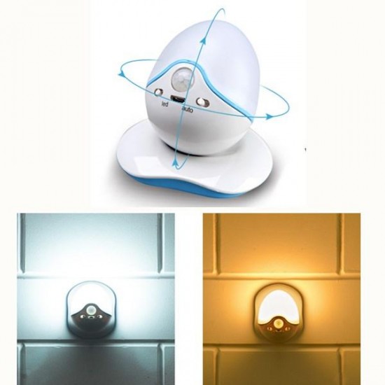 PIR Motion Sensor Light Control Rechargeable Magnet Base LED Night Light for Cabinet Bedroom
