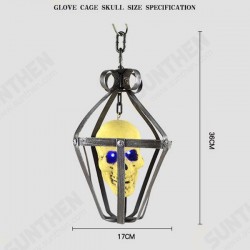 Portable Colorful Flashing LED Glowing Skull Night light Hanging Cage Halloween Party Decor Portable Colorful Flashing LED Glowing Skull Night light Hanging Cage Halloween Party Decor