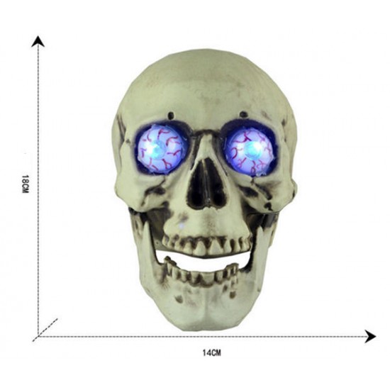 Portable Colorful LED Glowing Skull Night light Halloween Party Decor