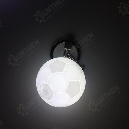 Portable Football Light 3D Printing Keychain Colorful LED Night Lamp Creative Battery Powered Bag Decor