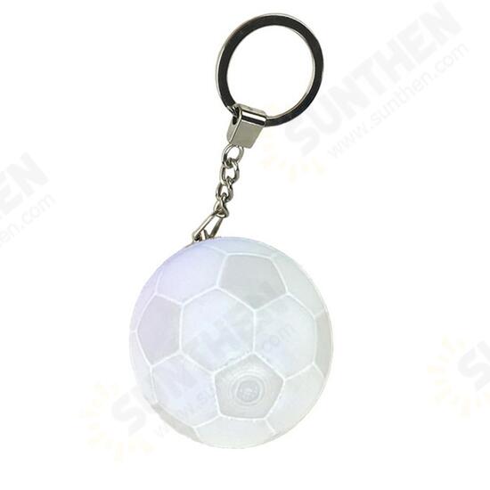 Portable Football Light 3D Printing Keychain Colorful LED Night Lamp Creative Battery Powered Bag Decor