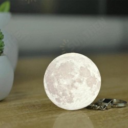 Portable Moon Light 3D Printing Keychain Colorful LED Night Lamp Creative Battery Powered Bag Decor Portable Moon Light 3D Printing Keychain Colorful LED Night Lamp Creative Battery Powered Bag Decor