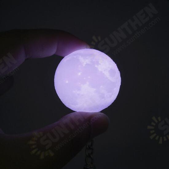 Portable Moon Light 3D Printing Keychain Colorful LED Night Lamp Creative Battery Powered Bag Decor Portable Moon Light 3D Printing Keychain Colorful LED Night Lamp Creative Battery Powered Bag Decor