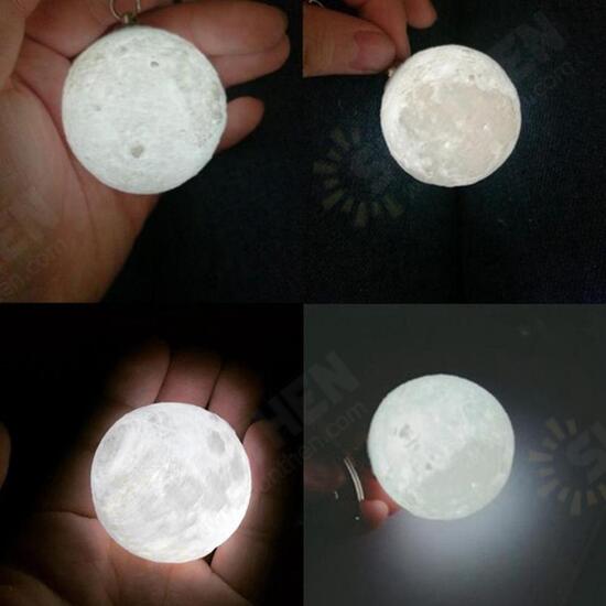 Portable Moon Light 3D Printing Keychain Colorful LED Night Lamp Creative Battery Powered Bag Decor Portable Moon Light 3D Printing Keychain Colorful LED Night Lamp Creative Battery Powered Bag Decor