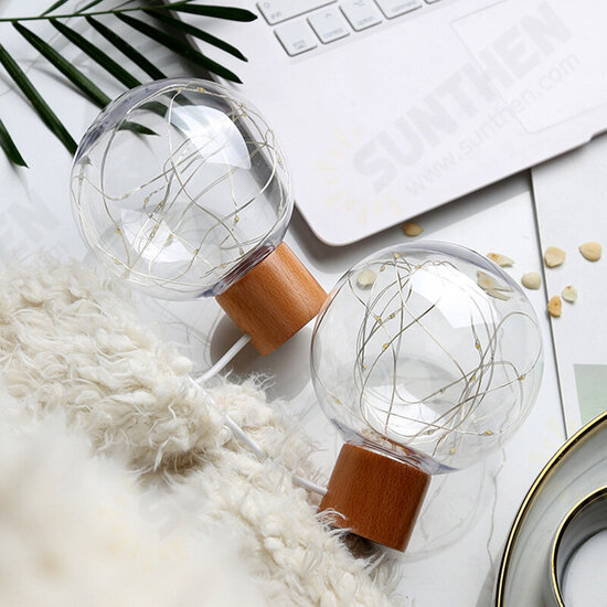 5V LED Warm White Fairy Star Globe Night Light Wood Retro USB Desk Table Decoration Lights 5V LED Warm White Fairy Star Globe Night Light Wood Retro USB Desk Table Decoration Lights
