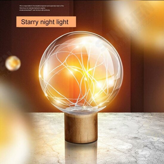 5V LED Warm White Fairy Star Globe Night Light Wood Retro USB Desk Table Decoration Lights 5V LED Warm White Fairy Star Globe Night Light Wood Retro USB Desk Table Decoration Lights