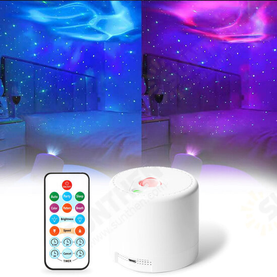 RGB LED Aurora Star Sky Projection Lamp Sync With Music Remote Control Timed Sleep Function