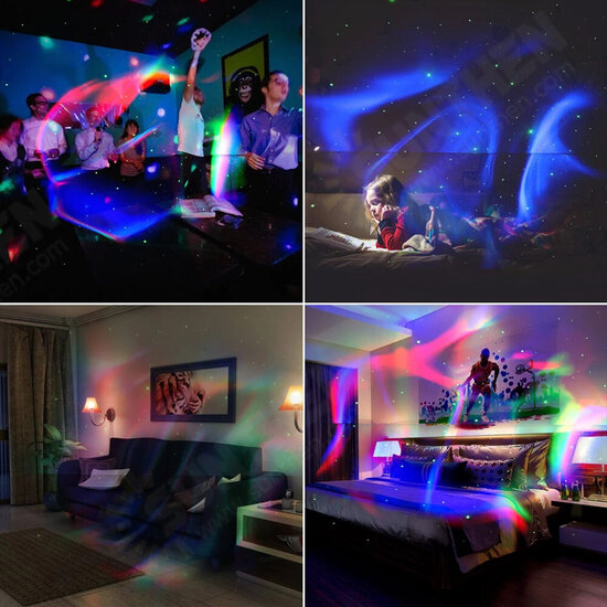 RGB LED Star Sky Projection Lamp Sync With Music Remote Control Timed Sleep Function