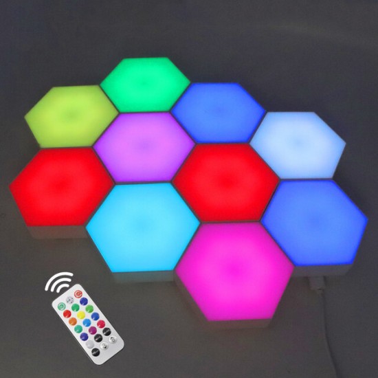 RGB LED Quantum Lamp Hexagon Light Touch Sensor RGBW LED Honeycomb Light Colorful Night Light USB with Remote