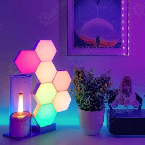 RGB LED Quantum Lamp Hexagon Light Touch Sensor RGBW LED Honeycomb Light Colorful Night Light USB with Remote