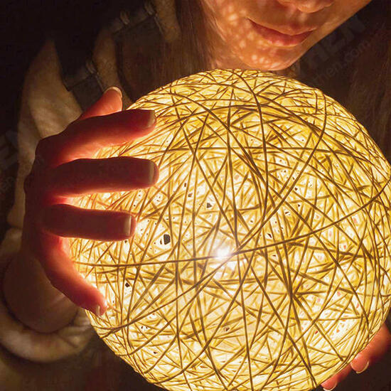 Rattan Ball Night Light Table Bedside Lamp Bedroom Home Decor Valentine Gift Rattan Ball Night Light Table Bedside Lamp Bedroom Home Decor Valentine Gift