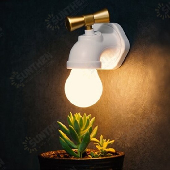 Rechargeable Water Tap Shape LED Night Light Sound Control Home Wall Decor Gift