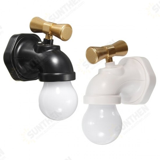 Rechargeable Water Tap Shape LED Night Light Sound Control Home Wall Decor Gift