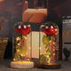 Red Rose Lights Decorations Beauty Enchanted Preserved Red Fresh Rose Glass Cover with LED Light