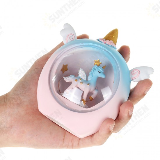 Resin Cartoon Horse Night Light Baby Study Bedroom Lamp Bedside Table Decor Gift