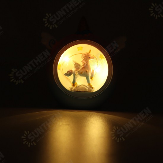 Resin Cartoon Horse Night Light Baby Study Bedroom Lamp Bedside Table Decor Gift