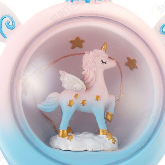 Resin Cartoon Horse Night Light Baby Study Bedroom Lamp Bedside Table Decor Gift