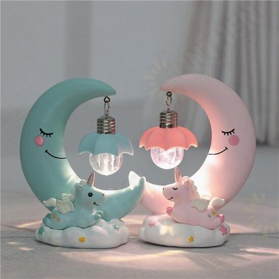 Resin Cartoon Night Lamp Children Room Decoration LED Night Light Moon Luminaria Romantic Bedroom Decor Night Light Resin Cartoon Night Lamp Children Room Decoration LED Night Light Moon Luminaria Romantic Bedroom Decor Night Light