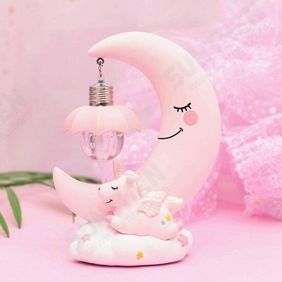 Resin Cartoon Night Lamp Children Room Decoration LED Night Light Moon Luminaria Romantic Bedroom Decor Night Light Resin Cartoon Night Lamp Children Room Decoration LED Night Light Moon Luminaria Romantic Bedroom Decor Night Light