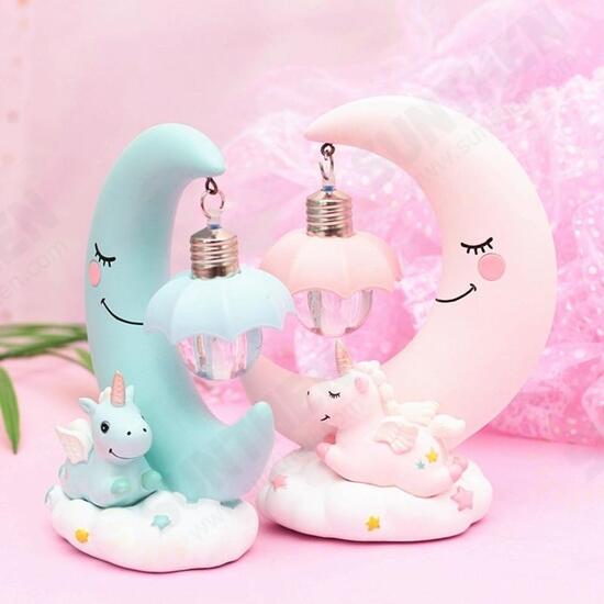 Resin Cartoon Night Lamp Children Room Decoration LED Night Light Moon Luminaria Romantic Bedroom Decor Night Light Resin Cartoon Night Lamp Children Room Decoration LED Night Light Moon Luminaria Romantic Bedroom Decor Night Light