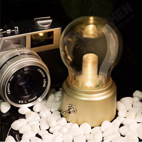 Retro Bulb Lamp USB Charging Portable Mini Desktop Light Bulb Shape Small Night Light Retro Bulb Lamp USB Charging Portable Mini Desktop Light Bulb Shape Small Night Light