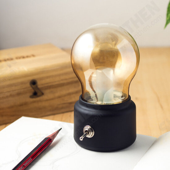 Retro Bulb Lamp USB Charging Portable Mini Desktop Light Bulb Shape Small Night Light Retro Bulb Lamp USB Charging Portable Mini Desktop Light Bulb Shape Small Night Light
