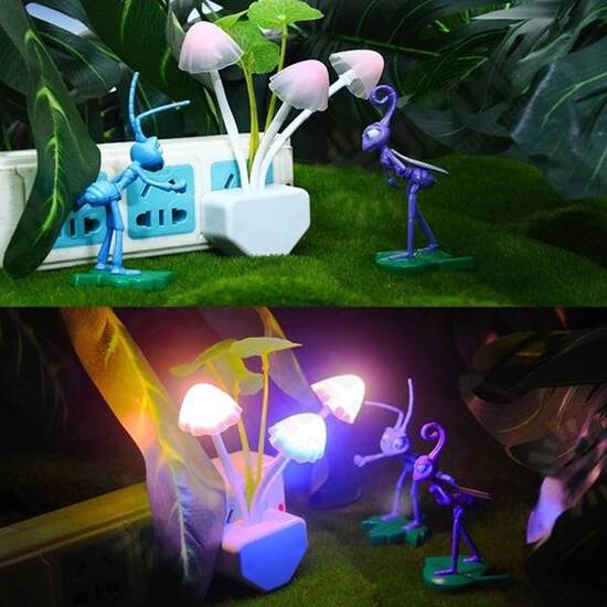 Romantic Colorful Sensor LED Mushroom Night Light Wall Lamp Romantic Colorful Sensor LED Mushroom Night Light Wall Lamp