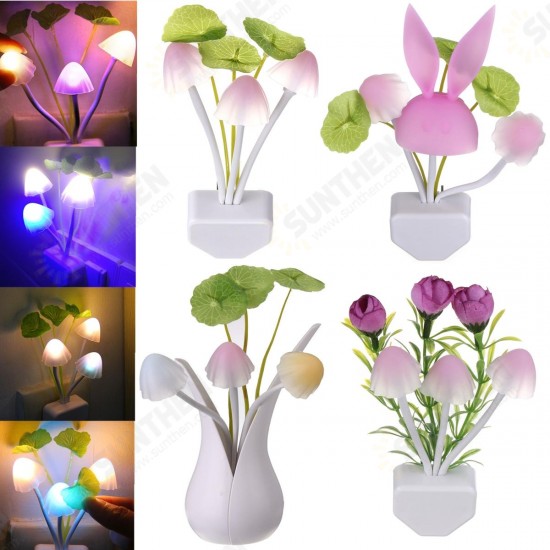 Romantic Colorful Sensor LED Mushroom Night Light Wall Lamp