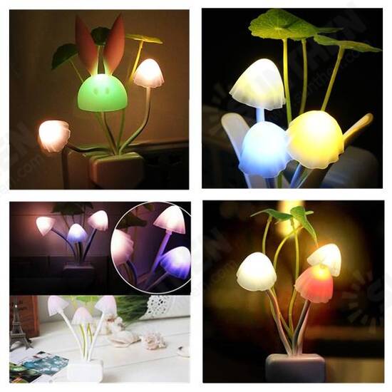 Romantic Colorful Sensor LED Mushroom Night Light Wall Lamp