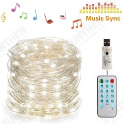 50/100 LEDs Music Fairy String Light Silver Wire Twinkle Starry Lights Remote Control Timer 32.8ft USB Powered Sound for Christmas Tree Wedding Party 50/100 LEDs Music Fairy String Light Silver Wire Twinkle Starry Lights Remote Control Timer 32.8ft USB Powered Sound for Christmas Tree Wedding Party