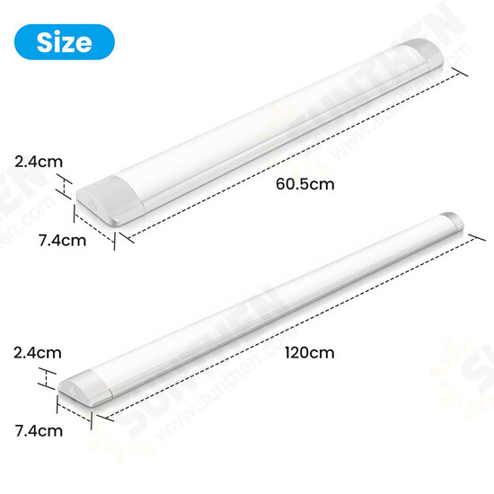 60/120cm LED Tube Lamp Fluorescent Lamp Home Office Ceiling Light 4000K Linkable