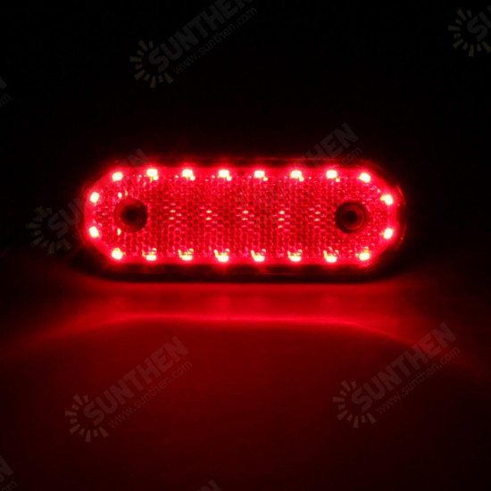 Single Red 24v 20led with rubber edge 12cm Shock absorbing sponge pad Reflective mask Ip67 side Corner lights Sign light The width lights For trucks