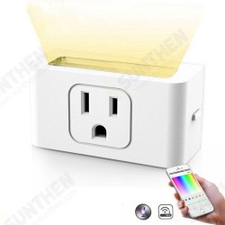 Smart Wifi Socket US Plug With Dimmable LED Night Light Wireless APP Remote Control White Light Smart Wifi Socket US Plug With Dimmable LED Night Light Wireless APP Remote Control White Light
