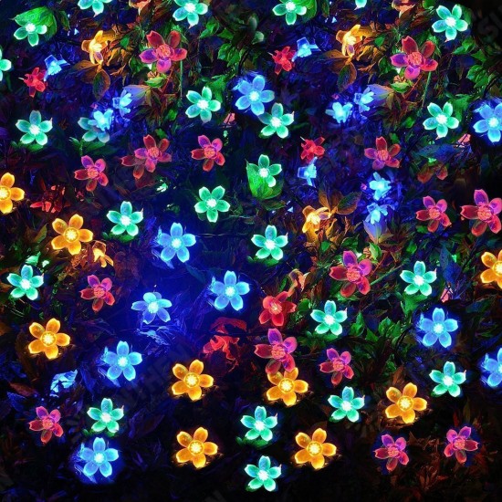 Solar Blossom Flower Fairy String Light 23FT 50LED Home Garden Wedding Decor