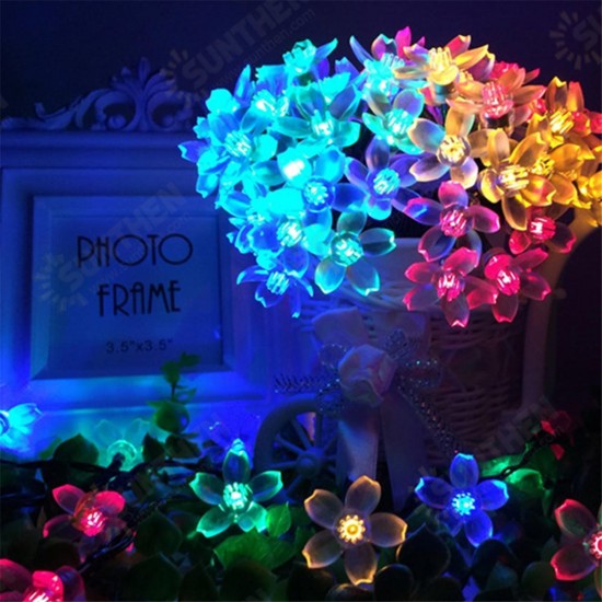 Solar Blossom Flower Fairy String Light 23FT 50LED Home Garden Wedding Decor