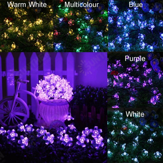 Solar Blossom Flower Fairy String Light 23FT 50LED Home Garden Wedding Decor