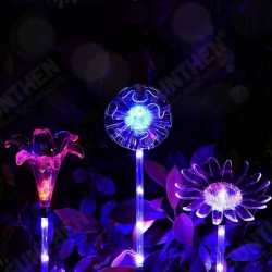 Solar Multi-Color Changing LED Flower Stake Light Transparent Lampshade Luminous Pole Solar Multi-Color Changing LED Flower Stake Light Transparent Lampshade Luminous Pole