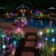 Solar Multi-Color Changing LED Flower Stake Light Transparent Lampshade Luminous Pole