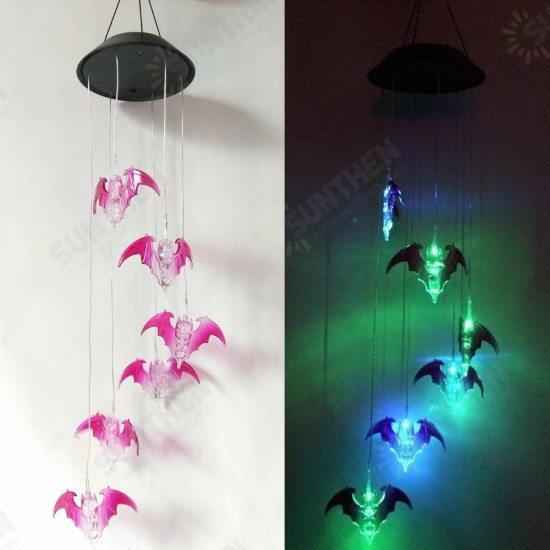 Solar Powered Wind Chimes Light Lamp Hanging LED Garden Yard Color Changing