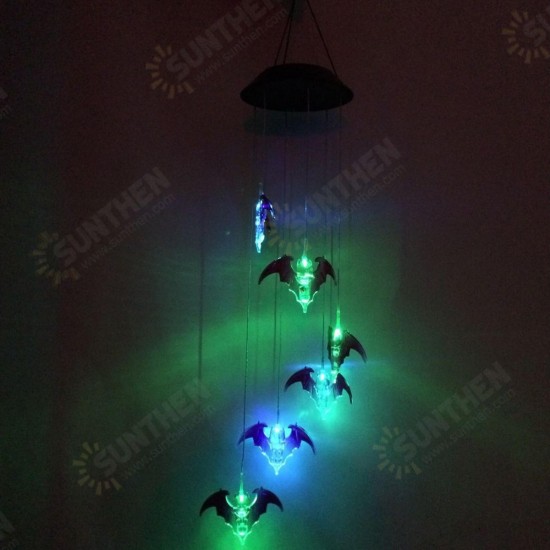 Solar Powered Wind Chimes Light Lamp Hanging LED Garden Yard Color Changing