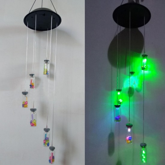 Solar Powered Wind Chimes Light Lamp Hanging LED Garden Yard Color Changing