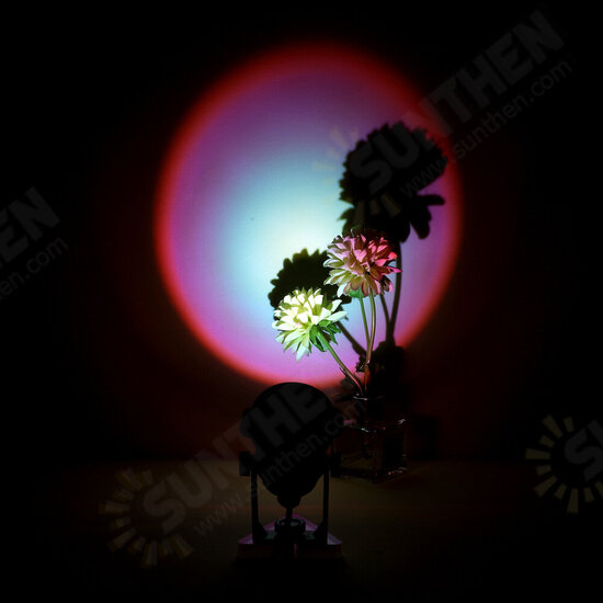 Sun Projection Lamp Anti-glare LED Night Light Romantic Visual Experience Rainbow Projector Modern Atmosphere Light for Home Bedroom Coffeeshop