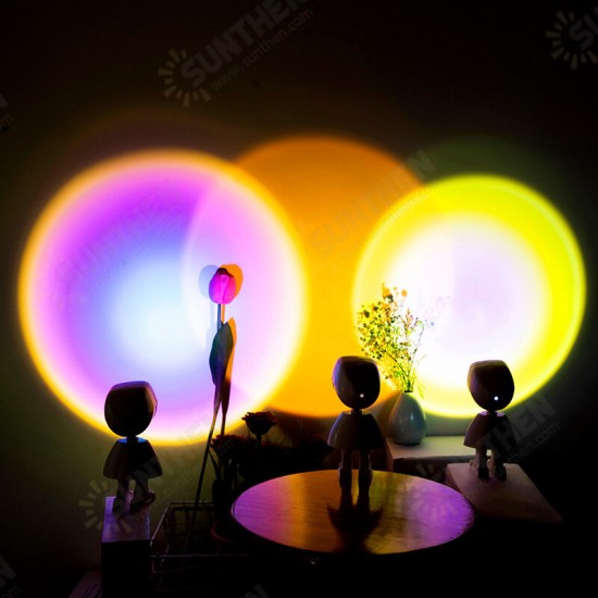 Sun Sunset LED Light Rainbow Projection Desk Lamp Home Decor USB Night Light