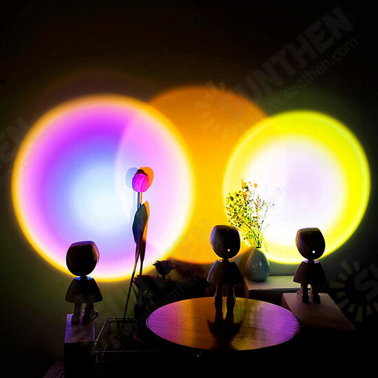 Sunset Light USB LED Light Night Light Projector Led Light LED Romantic Rainbow Sunset Atmosphere Light 360 Degree Decoration