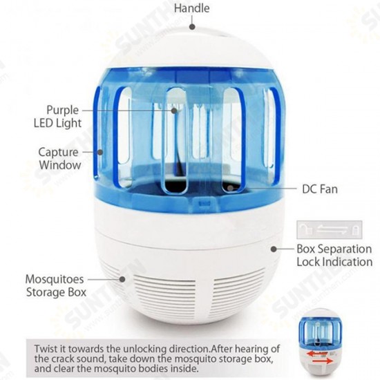 USB Mosquito Dispeller LED Mosquito Trap Fly Insect Killer UV Light Lamp Mosquito Killer with 360 Degree