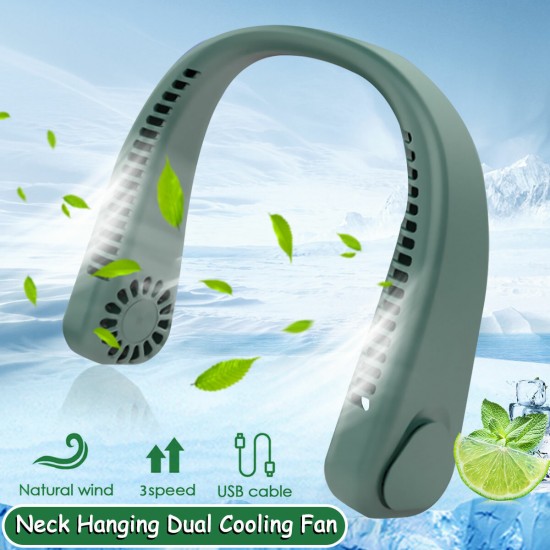 USB Portable Hanging Neck Fan Cooling Air Cooler Electric Air Conditioner Sports