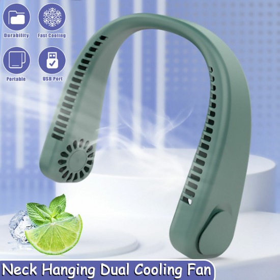 USB Portable Hanging Neck Fan Cooling Air Cooler Electric Air Conditioner Sports