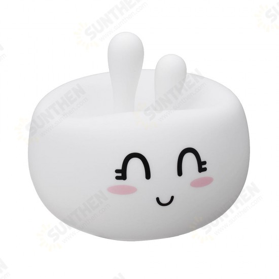 USB RGB Rechargeable Cute Silicone LED Night Light Tap Touch Atmostphere Light for Kid Sleeping